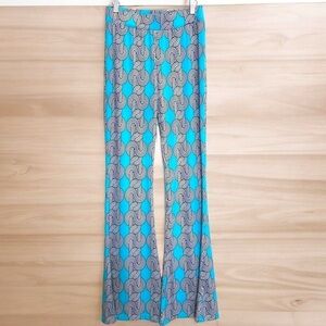 MACBETH COLLECTION Turquoise White Black Swirl Beach Resort Pants Womens L
